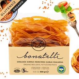 Organic Red Lentil Fettuccine Pasta - 300 gr