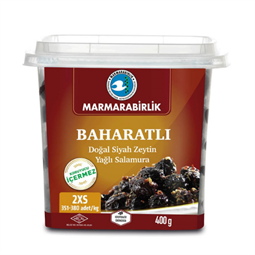 Spicy Natural Black Olives with Oil ( Baharatli Dogal Siyah Zeytin ) - 400 gr